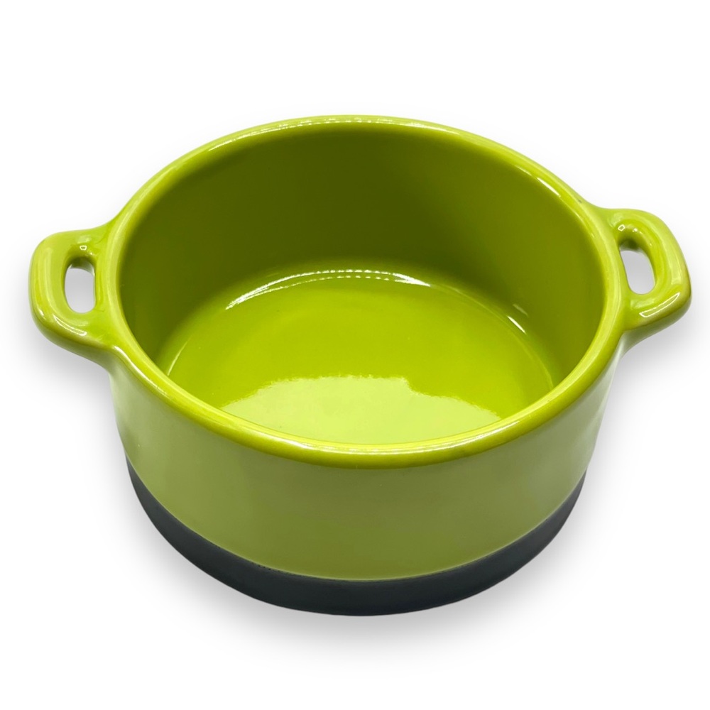 Bobby Flay Set of 2 Small 8 Ounce Two Tone Round Ramekins Orange & Lime Green - Picture 5 of 8